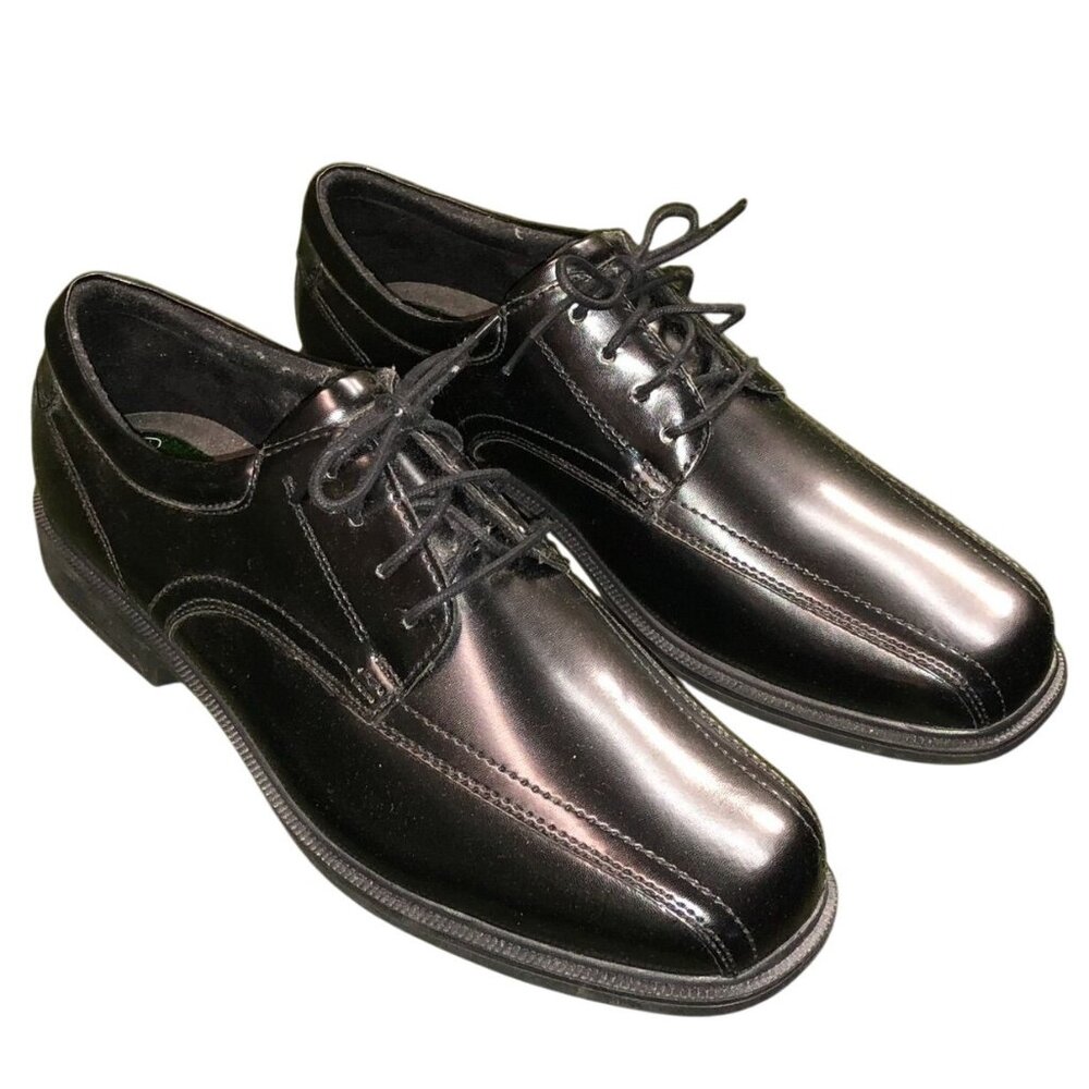 Nunn Bush KORE Men’s Black Leather Lace‑Up 13 XW Comfort Gel Dress Oxfords